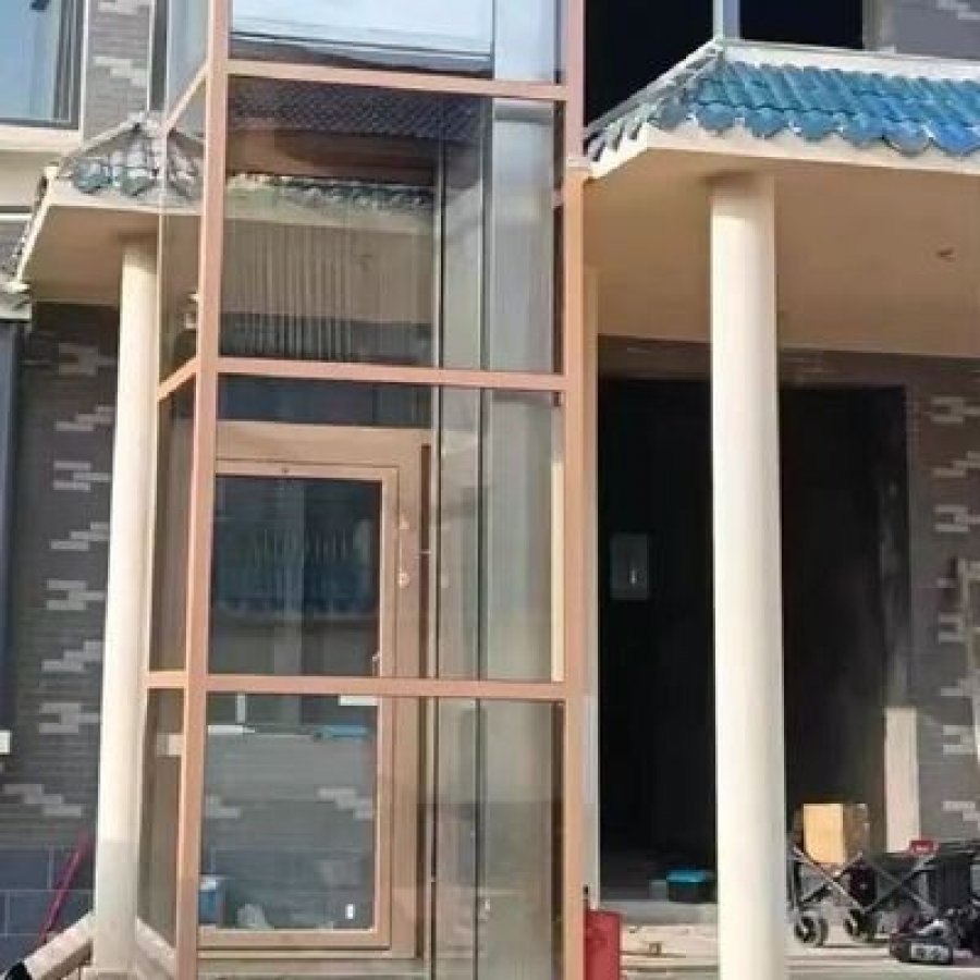304 Stainless-Steel Cabin Hydraulic Home Elevator – 5 Floors, Pitless Design