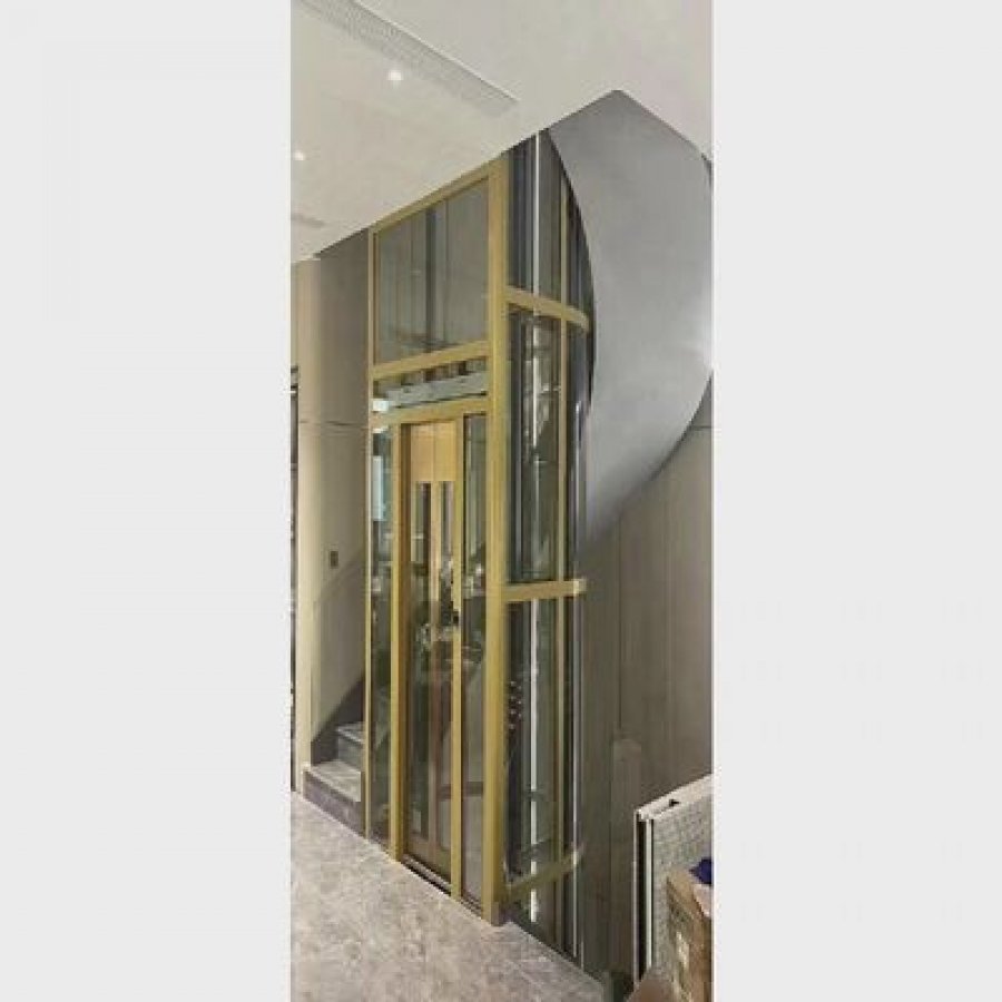 Elegant Semicircular Home Elevator | Gearless Traction Lift