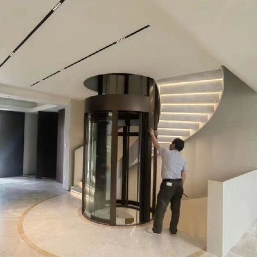 Compact Gearless Elevator for Homes – 14.5 m Rise, 400 kg Capacity